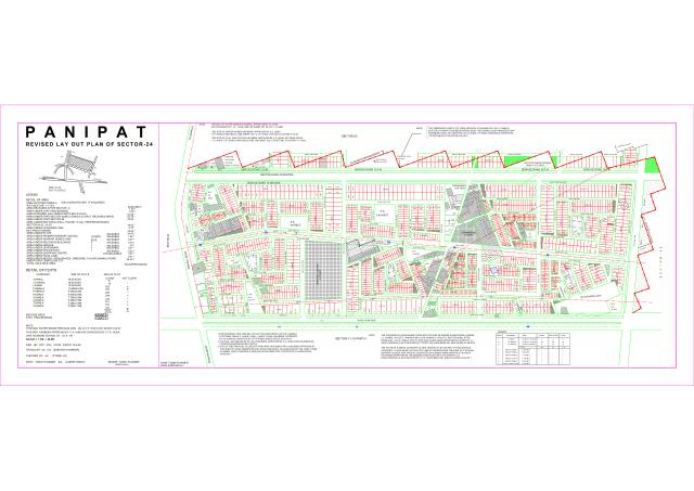 Sector 24, Panipat - HSVP layout and demarcation plan