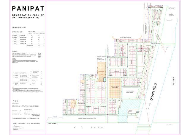 Sector 40, Panipat - HSVP layout and demarcation plan