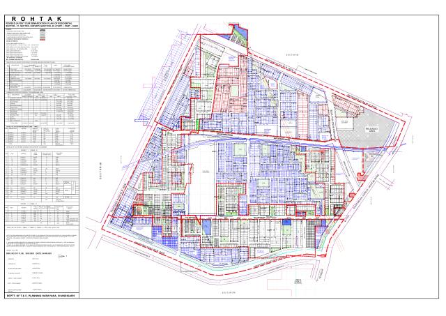 Sector 1, 2A, 26, 27, 28, Rohtak - HSVP layout and demarcation plan