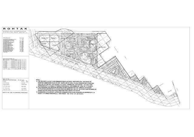 Sector 1, 2R, 21, Rohtak - HSVP layout and demarcation plan