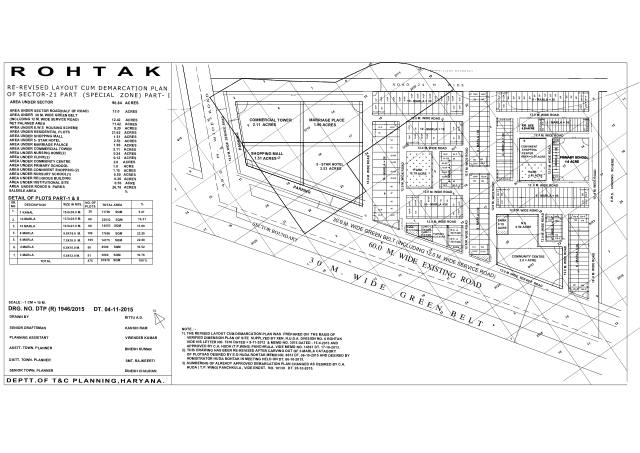 Sector 21, Rohtak - HSVP layout and demarcation plan