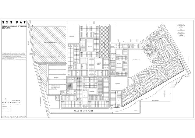 Sector 23, Sonipat - HSVP layout and demarcation plan