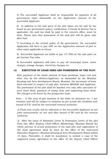 The terms of the lease