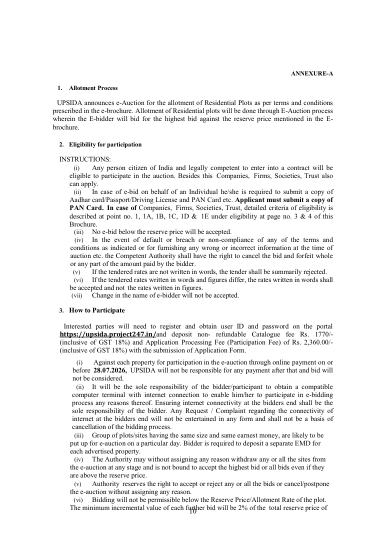 Annexure A: how the allotment and the bidding actually run
