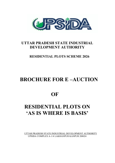 Residential plots brochure: eligibility, lease deed, as-is-where-is and transfer